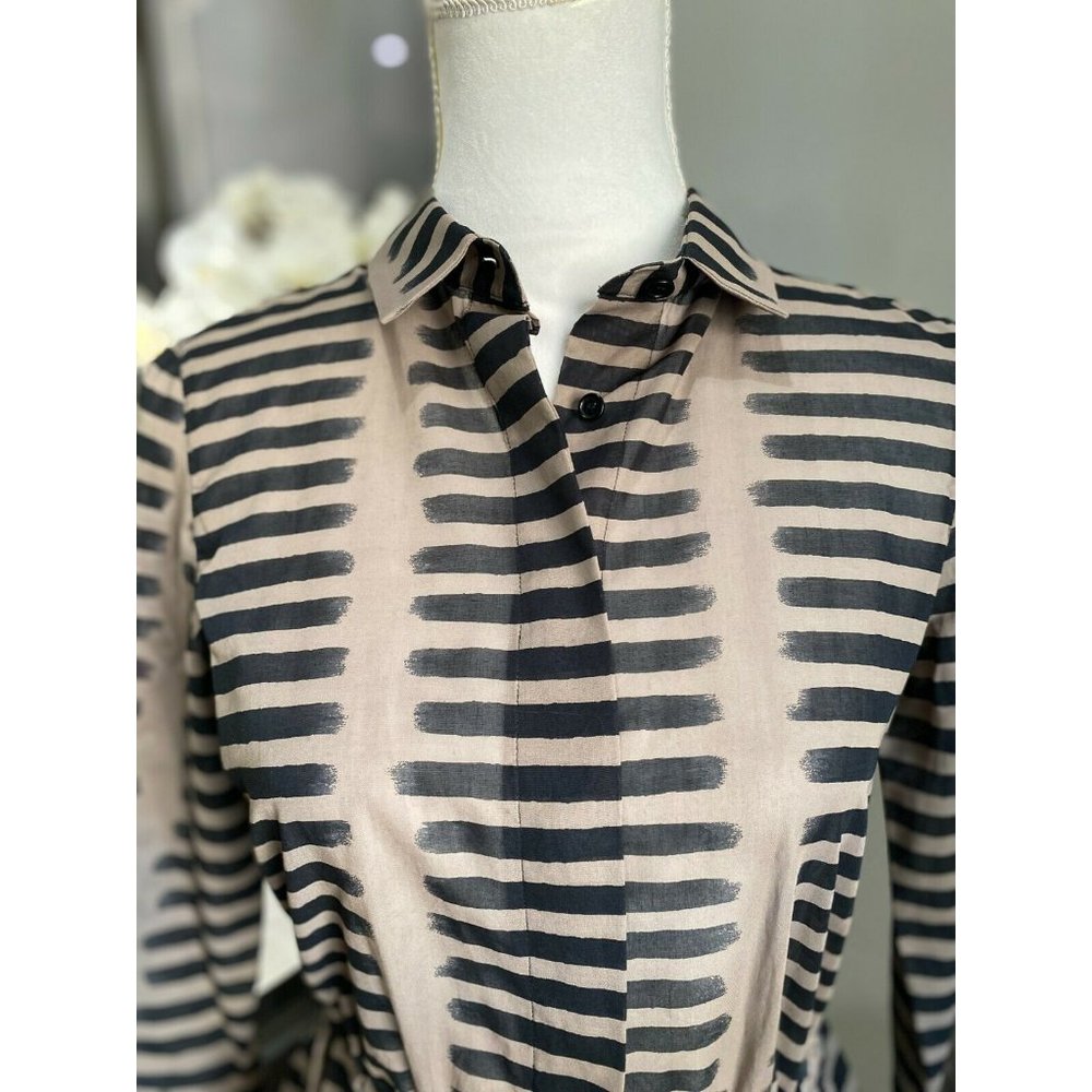 Akris Punto Drawstring Waist Button Down Shirt 8 - Picture 2 of 9